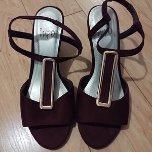 Impo Womens Vivette MarronOpen Toe Dressy Wedge Shoes 6.5 Medium